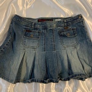 Vintage mudd pleated denim skirt